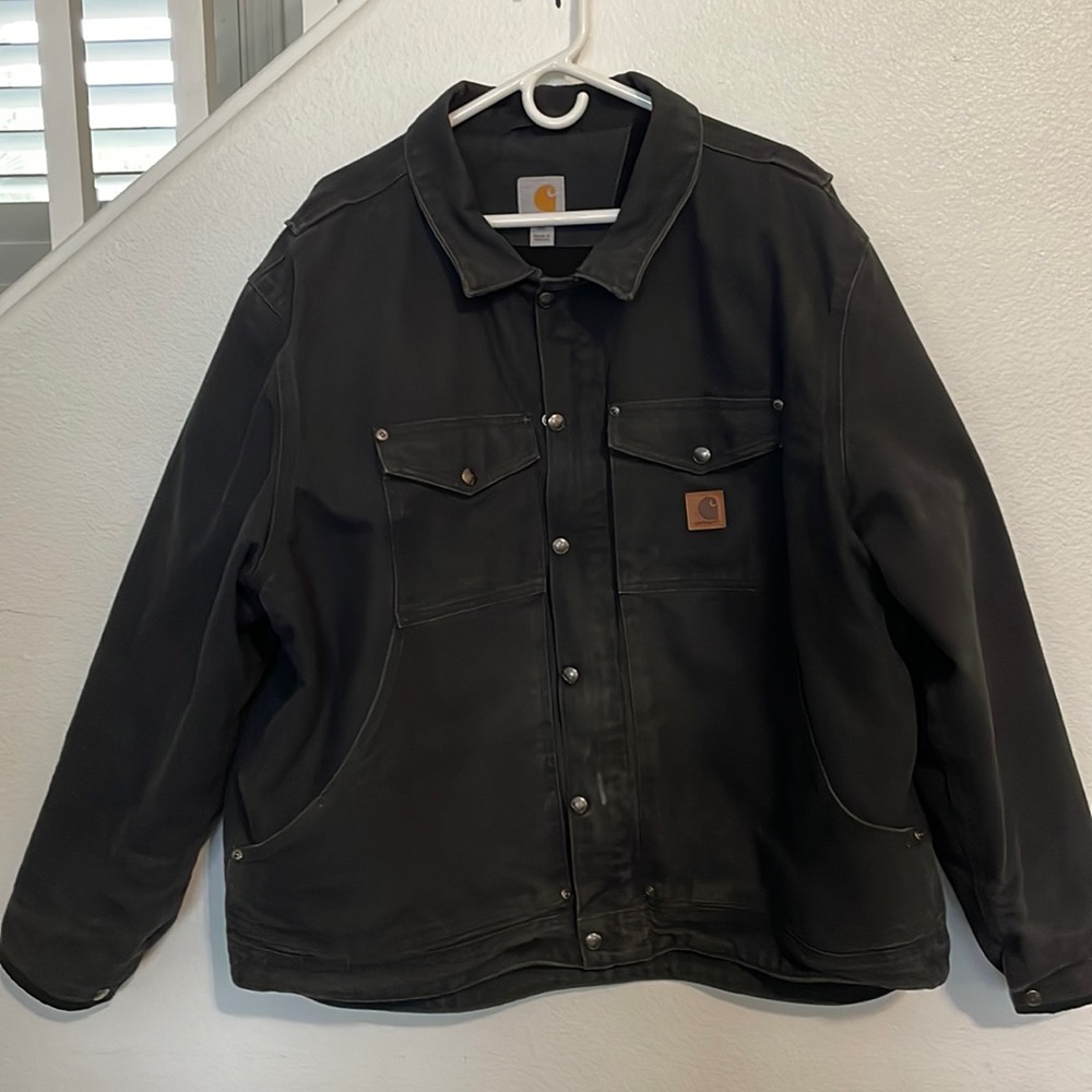 Carhartt black washed duck canvas jacket. Mens size 2xl